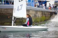 Silvia Morales, Alfonso Fernndez y Marcos Gonzlez, en el Europeo de Laser 4.7 Juvenil